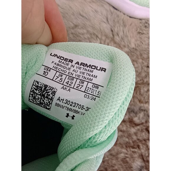 Under Armour Womens Charged Breathe TR3 Mint Green & Blue‎ Running Shoes Size 10 - Picture 6 of 8
